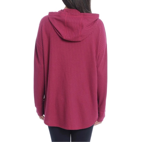 CHASER Waffle Thermal Sweatshirt Hoodie Size XL Sugar Plum Maroon Fall Outdoor - Picture 6 of 6